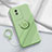 Ultra-thin Silicone Gel Soft Case Cover with Magnetic Finger Ring Stand S02 for Vivo Y02 Green