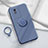 Ultra-thin Silicone Gel Soft Case Cover with Magnetic Finger Ring Stand S02 for Vivo Y02 Lavender Gray
