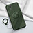 Ultra-thin Silicone Gel Soft Case Cover with Magnetic Finger Ring Stand S02 for Vivo Y02 Midnight Green
