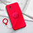 Ultra-thin Silicone Gel Soft Case Cover with Magnetic Finger Ring Stand S02 for Vivo Y02 Red
