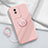 Ultra-thin Silicone Gel Soft Case Cover with Magnetic Finger Ring Stand S02 for Vivo Y02t Pink