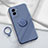 Ultra-thin Silicone Gel Soft Case Cover with Magnetic Finger Ring Stand S02 for Vivo Y72t Lavender Gray