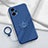 Ultra-thin Silicone Gel Soft Case Cover with Magnetic Finger Ring Stand S02 for Xiaomi Poco F5 5G Blue