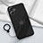 Ultra-thin Silicone Gel Soft Case Cover with Magnetic Finger Ring Stand S02 for Xiaomi Poco M6 Pro 5G Black