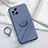 Ultra-thin Silicone Gel Soft Case Cover with Magnetic Finger Ring Stand S03 for Oppo Find X3 5G Lavender Gray