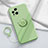 Ultra-thin Silicone Gel Soft Case Cover with Magnetic Finger Ring Stand S03 for Oppo Find X3 5G Matcha Green