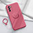 Ultra-thin Silicone Gel Soft Case Cover with Magnetic Finger Ring Stand S03 for Oppo Reno6 5G