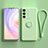 Ultra-thin Silicone Gel Soft Case Cover with Magnetic Finger Ring Stand S03 for Vivo V23 5G Green