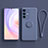 Ultra-thin Silicone Gel Soft Case Cover with Magnetic Finger Ring Stand S03 for Vivo V23 5G Lavender Gray