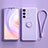 Ultra-thin Silicone Gel Soft Case Cover with Magnetic Finger Ring Stand S03 for Vivo V23 Pro 5G Clove Purple