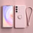 Ultra-thin Silicone Gel Soft Case Cover with Magnetic Finger Ring Stand S03 for Vivo V23 Pro 5G Pink