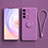 Ultra-thin Silicone Gel Soft Case Cover with Magnetic Finger Ring Stand S03 for Vivo V23 Pro 5G Purple