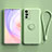 Ultra-thin Silicone Gel Soft Case Cover with Magnetic Finger Ring Stand S03 for Vivo X70 5G Green