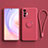 Ultra-thin Silicone Gel Soft Case Cover with Magnetic Finger Ring Stand S03 for Vivo X70 5G Hot Pink