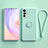 Ultra-thin Silicone Gel Soft Case Cover with Magnetic Finger Ring Stand S03 for Vivo X70 5G Matcha Green