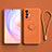 Ultra-thin Silicone Gel Soft Case Cover with Magnetic Finger Ring Stand S03 for Vivo X70 5G Orange