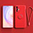 Ultra-thin Silicone Gel Soft Case Cover with Magnetic Finger Ring Stand S03 for Vivo X70 5G Red