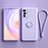 Ultra-thin Silicone Gel Soft Case Cover with Magnetic Finger Ring Stand S03 for Vivo X70t Clove Purple