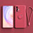 Ultra-thin Silicone Gel Soft Case Cover with Magnetic Finger Ring Stand S03 for Vivo X70t Hot Pink