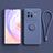 Ultra-thin Silicone Gel Soft Case Cover with Magnetic Finger Ring Stand S03 for Vivo X80 5G Lavender Gray