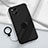 Ultra-thin Silicone Gel Soft Case Cover with Magnetic Finger Ring Stand S04 for Oppo Find X3 5G Black