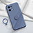 Ultra-thin Silicone Gel Soft Case Cover with Magnetic Finger Ring Stand S04 for Oppo Find X5 Pro 5G Lavender Gray