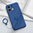 Ultra-thin Silicone Gel Soft Case Cover with Magnetic Finger Ring Stand S04 for Xiaomi Redmi Note 13 5G Blue