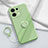 Ultra-thin Silicone Gel Soft Case Cover with Magnetic Finger Ring Stand S04 for Xiaomi Redmi Note 13 5G Matcha Green