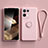 Ultra-thin Silicone Gel Soft Case Cover with Magnetic Finger Ring Stand S06 for Xiaomi Redmi Note 13 5G Pink