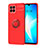 Ultra-thin Silicone Gel Soft Case Cover with Magnetic Finger Ring Stand SD1 for Huawei Nova 8 SE 4G Red