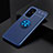 Ultra-thin Silicone Gel Soft Case Cover with Magnetic Finger Ring Stand SD1 for OnePlus 9 5G Blue