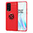 Ultra-thin Silicone Gel Soft Case Cover with Magnetic Finger Ring Stand SD1 for OnePlus 9 Pro 5G Red