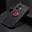 Ultra-thin Silicone Gel Soft Case Cover with Magnetic Finger Ring Stand SD1 for OnePlus Nord N30 5G Red and Black