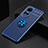 Ultra-thin Silicone Gel Soft Case Cover with Magnetic Finger Ring Stand SD1 for Oppo Reno10 5G Blue