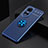 Ultra-thin Silicone Gel Soft Case Cover with Magnetic Finger Ring Stand SD1 for Oppo Reno10 Pro 5G Blue