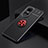 Ultra-thin Silicone Gel Soft Case Cover with Magnetic Finger Ring Stand SD1 for Oppo Reno10 Pro 5G Red and Black