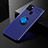 Ultra-thin Silicone Gel Soft Case Cover with Magnetic Finger Ring Stand SD1 for Realme 7i RMX2193 Blue