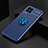 Ultra-thin Silicone Gel Soft Case Cover with Magnetic Finger Ring Stand SD1 for Realme 8 4G Blue