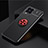 Ultra-thin Silicone Gel Soft Case Cover with Magnetic Finger Ring Stand SD1 for Realme 8 4G Red and Black