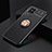 Ultra-thin Silicone Gel Soft Case Cover with Magnetic Finger Ring Stand SD1 for Realme 8 5G Gold and Black