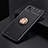 Ultra-thin Silicone Gel Soft Case Cover with Magnetic Finger Ring Stand SD1 for Realme C20 Gold and Black