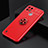 Ultra-thin Silicone Gel Soft Case Cover with Magnetic Finger Ring Stand SD1 for Realme C21Y Red