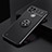 Ultra-thin Silicone Gel Soft Case Cover with Magnetic Finger Ring Stand SD1 for Realme C25Y Black