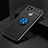 Ultra-thin Silicone Gel Soft Case Cover with Magnetic Finger Ring Stand SD1 for Realme C25Y India Blue and Black