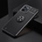 Ultra-thin Silicone Gel Soft Case Cover with Magnetic Finger Ring Stand SD1 for Realme C31 Black