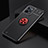 Ultra-thin Silicone Gel Soft Case Cover with Magnetic Finger Ring Stand SD1 for Realme C31 Red and Black