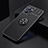 Ultra-thin Silicone Gel Soft Case Cover with Magnetic Finger Ring Stand SD1 for Realme Narzo 50A Prime Black