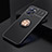 Ultra-thin Silicone Gel Soft Case Cover with Magnetic Finger Ring Stand SD1 for Realme Narzo 50A Prime Gold and Black