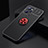 Ultra-thin Silicone Gel Soft Case Cover with Magnetic Finger Ring Stand SD1 for Realme Narzo 50A Prime Red and Black