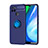 Ultra-thin Silicone Gel Soft Case Cover with Magnetic Finger Ring Stand SD1 for Realme Q2i 5G Blue